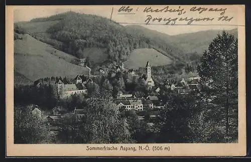 AK Aspang /N.-Ö., Teilansicht mit Kirche