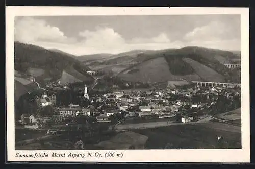 AK Aspang /N.-Oe., Teilansicht mit Kirche