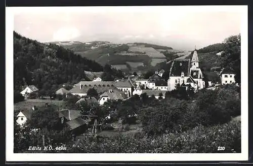 AK Edlitz /N.-Ö., Teilansicht mit Kirche