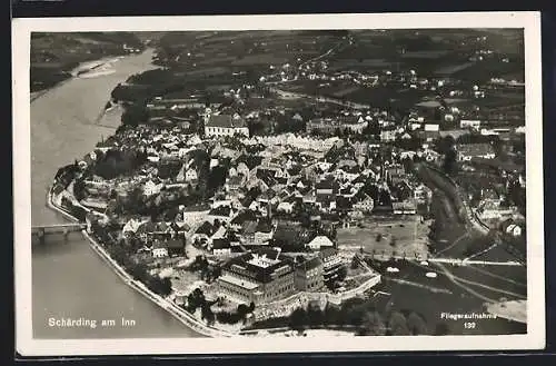 AK Schärding am Inn, Teilansicht mit Kirche