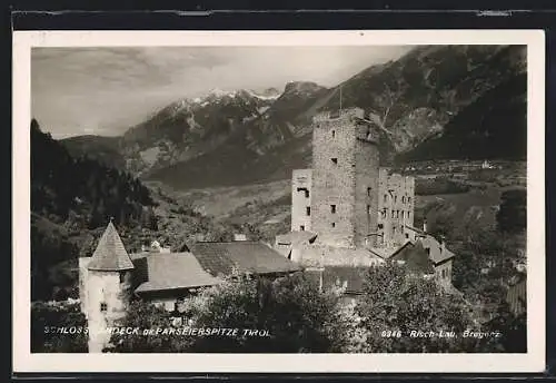 AK Landeck /Tirol, Schloss Landeck gegen Parseierspitze