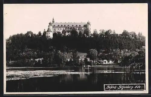 AK Sitzenberg /N.-Oe., Uferpartie mit Schloss