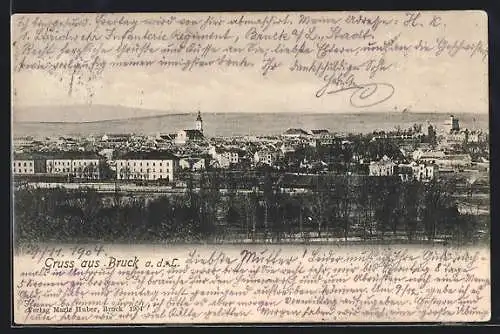 AK Bruck a. d. L., Teilansicht mit Kirche