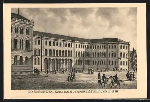 AK München, Universität kurz nach der Fertigstellung 1838