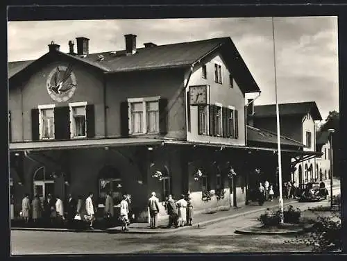 AK Bad Elster, Teilansicht des Bahnhofes