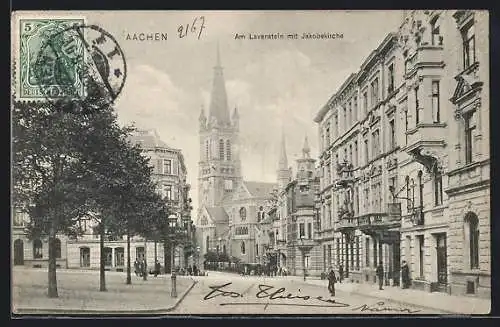 AK Aachen, Strasse Am Lavenstein mit Jakobskirche