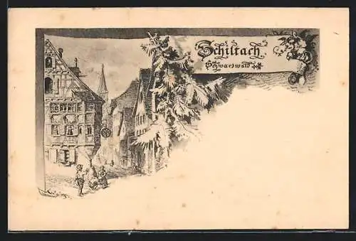 AK Schiltach /Schwarzwald, Ortspartie
