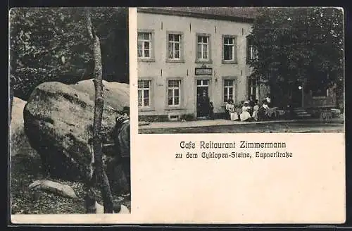 AK Aachen, Café-Restaurant Zimmermann zu dem Cyklopen-Steine, Eupnerstrasse