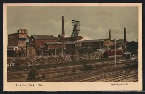 AK Oberhausen /Rhld., Kohlenzeche Concordia