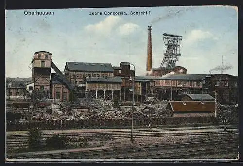 AK Oberhausen /Rhld., Kohlenzeche Concordia, Schacht I
