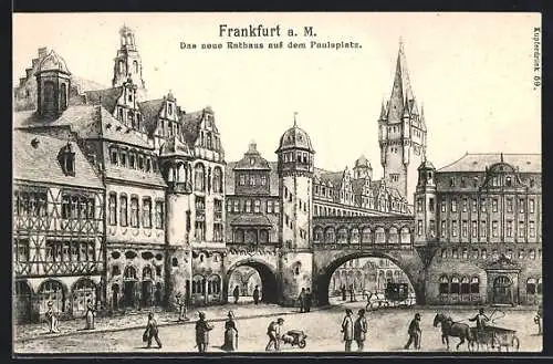 AK Alt-Frankfurt, Rathaus auf dem Paulsplatz