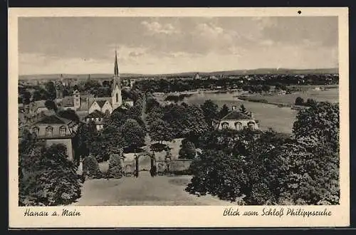 AK Hanau, Blick vom Schloss Philippsruhe