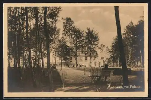 AK Duisburg, Solbad Raffelberg, Kurhaus vom Park aus gesehen