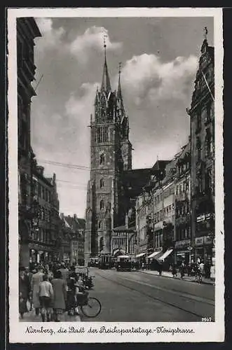 AK Nürnberg, Königstrasse mit Strassenbahn
