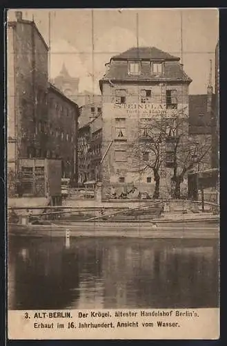 AK Alt-Berlin, Der Krögel aus dem 16. Jahrhundert, Ansicht vom Wasser