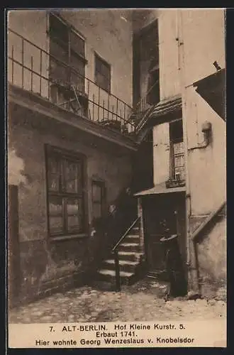 AK Alt-Berlin, Hof Kleine Kurstr. 5 aus dem Jahre 1741