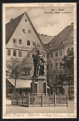 AK Jena, Markt, Gasthaus-Weinstube Göhren mit Hanfried