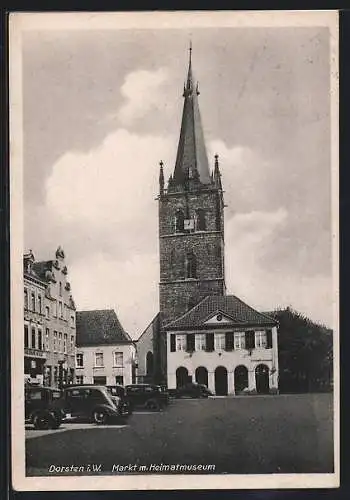 AK Dorsten i. W., Markt mit Heimatmuseum