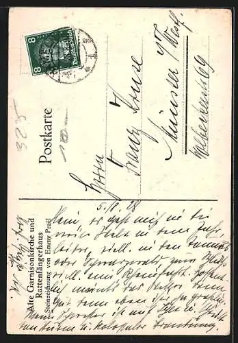 AK Hameln, Alte Garnisonskirche und Rattenfängerhaus