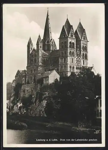 AK Limburg a. d. Lahn, Dom von der Lahnbrücke aus gesehen