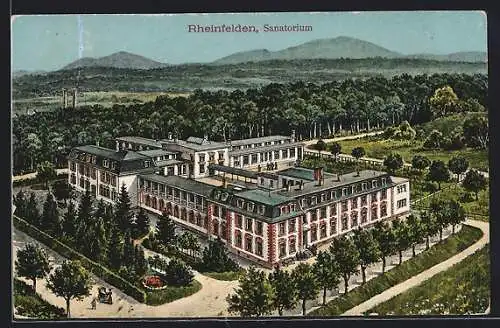 Künstler-AK Rheinfelden, Sanatorium aus der Vogelschau