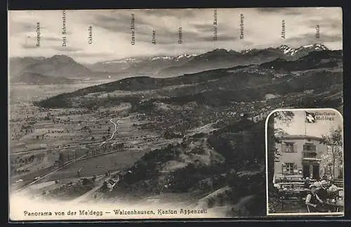 AK Walzenhausen, Panorama vom Gasthaus Meldegg gesehen