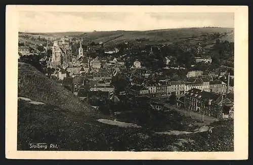 AK Stolberg i. Rhld., Gesamtansicht von einem Berg aus