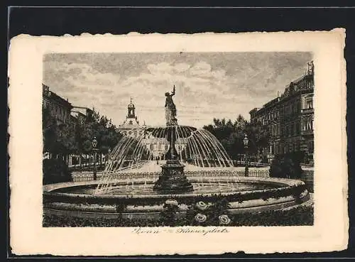 AK Bonn a. Rh., Wasserspiel am Kaiserplatz