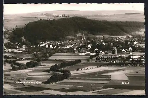 AK Meisenheim am Glan, Totalansicht von einem Berg aus