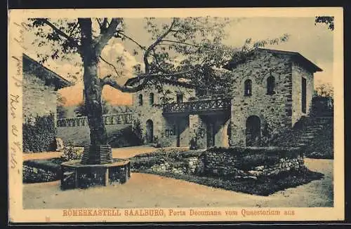 AK Bad Homburg-Saalburg, Römerkastell-Porta Decumana vom Quaestorium aus