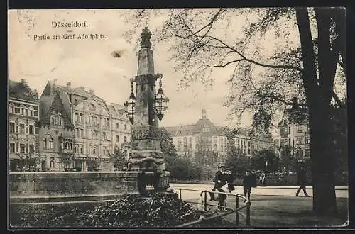 AK Düsseldorf, Partie am Graf Adolfplatz