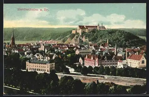 AK Heidenheim a. Br., Ortsansicht aus der Vogelschau