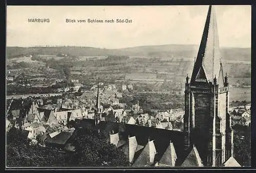 AK Marburg / Lahn, Blick vom Schloss nach Süd-Ost