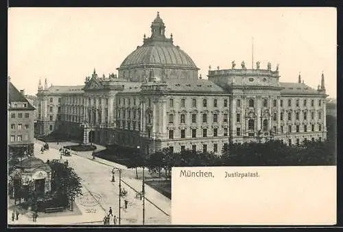 AK München, Justizpalast aus der Vogelschau