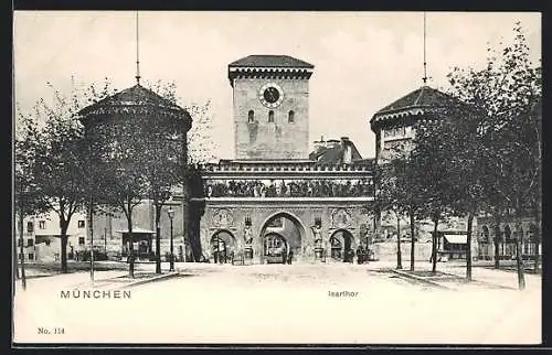 AK München, Blick zum Isarthor