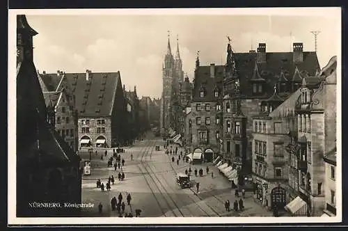 AK Nürnberg, Königstrasse aus der Vogelschau