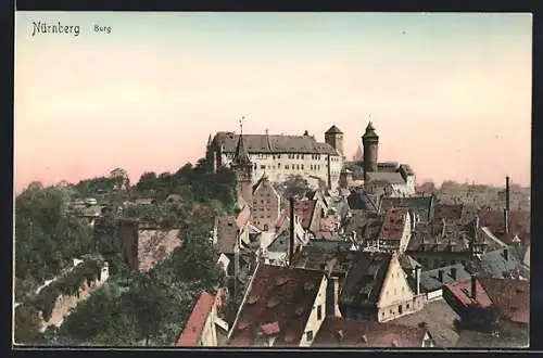 AK Nürnberg, Teilansicht mit Blick zur Burg