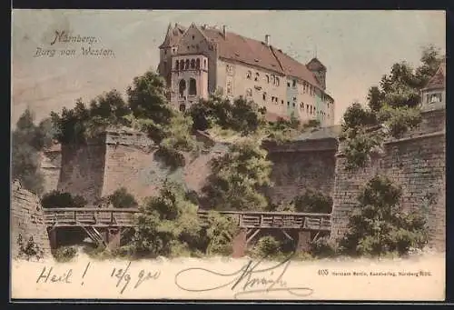 AK Nürnberg, Burg von Westen