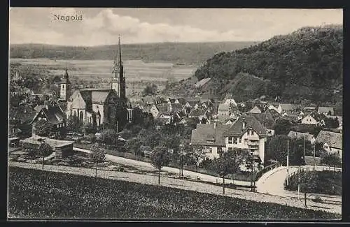 AK Nagold, Teilansicht mit Kirche