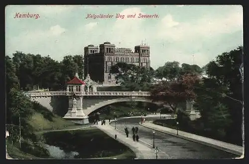 AK Hamburg-St.Pauli, Helgoländer Weg und Seewarte