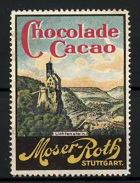 Reklamemarke Moser-Roth Chocolade & Cacao, Stuttgart, Ansicht der Burg Lichtenstein