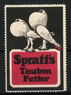 Reklamemarke Spratt's Taubenfutter, zwei schöne Tauben
