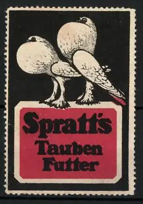 Reklamemarke Spratt's Taubenfutter, zwei schöne Tauben