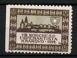 Reklamemarke Krakovo, VIII. Kongreso Esperantista 1912, Stadt und Wappen