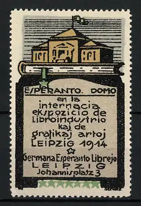 Reklamemarke Leipzig, Esperanto en la internacia ekspozicio de Libroindustrio kaj de gratikaj artoj 1914, Haus & Stern