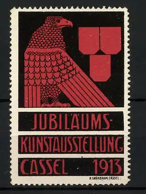 Reklamemarke Cassel, Jubiläums-Ausstellung 1913, Adler mit Wappen