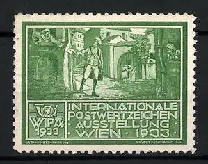 Reklamemarke Wien, Internationale Postwertzeichen-Ausstellung WIPA 1933, Postbote