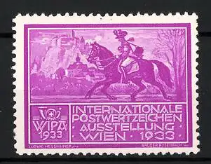 Reklamemarke Wien, Internationale Postwertzeichen-Ausstellung WIPA 1933, Postreiter