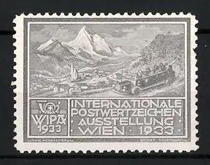 Reklamemarke Wien, Internationale Postwertzeichen-Ausstellung WIPA 1933, Postauto