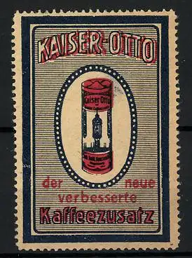 Reklamemarke Kaiser-Otto Kaffeezusatz, Schachtel Kaffeezusatz